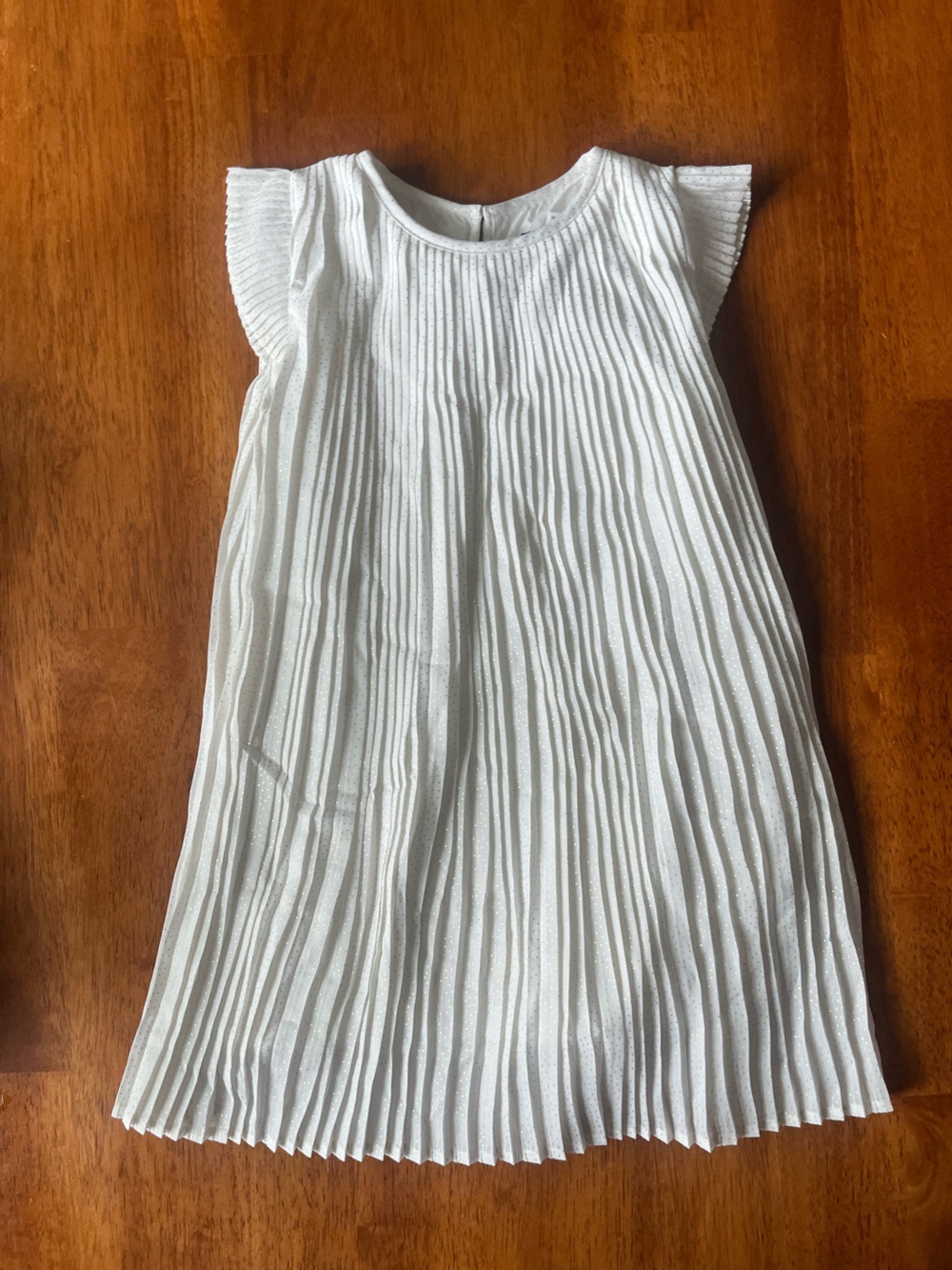 White Pleated Girls' Formal Dress